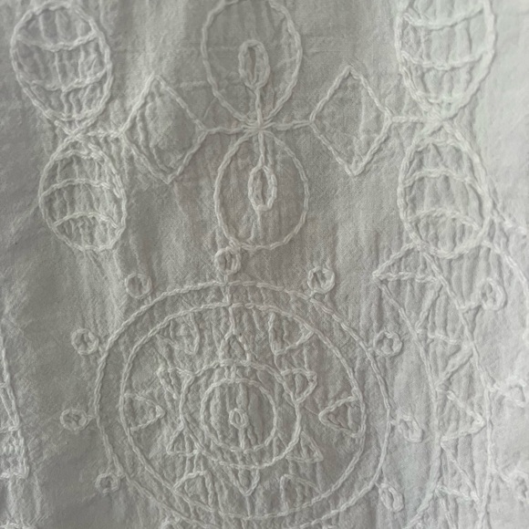 Sea Breeze cotton embroidered midi dress sleeveless V-neck feminine beachy S - Picture 4 of 5